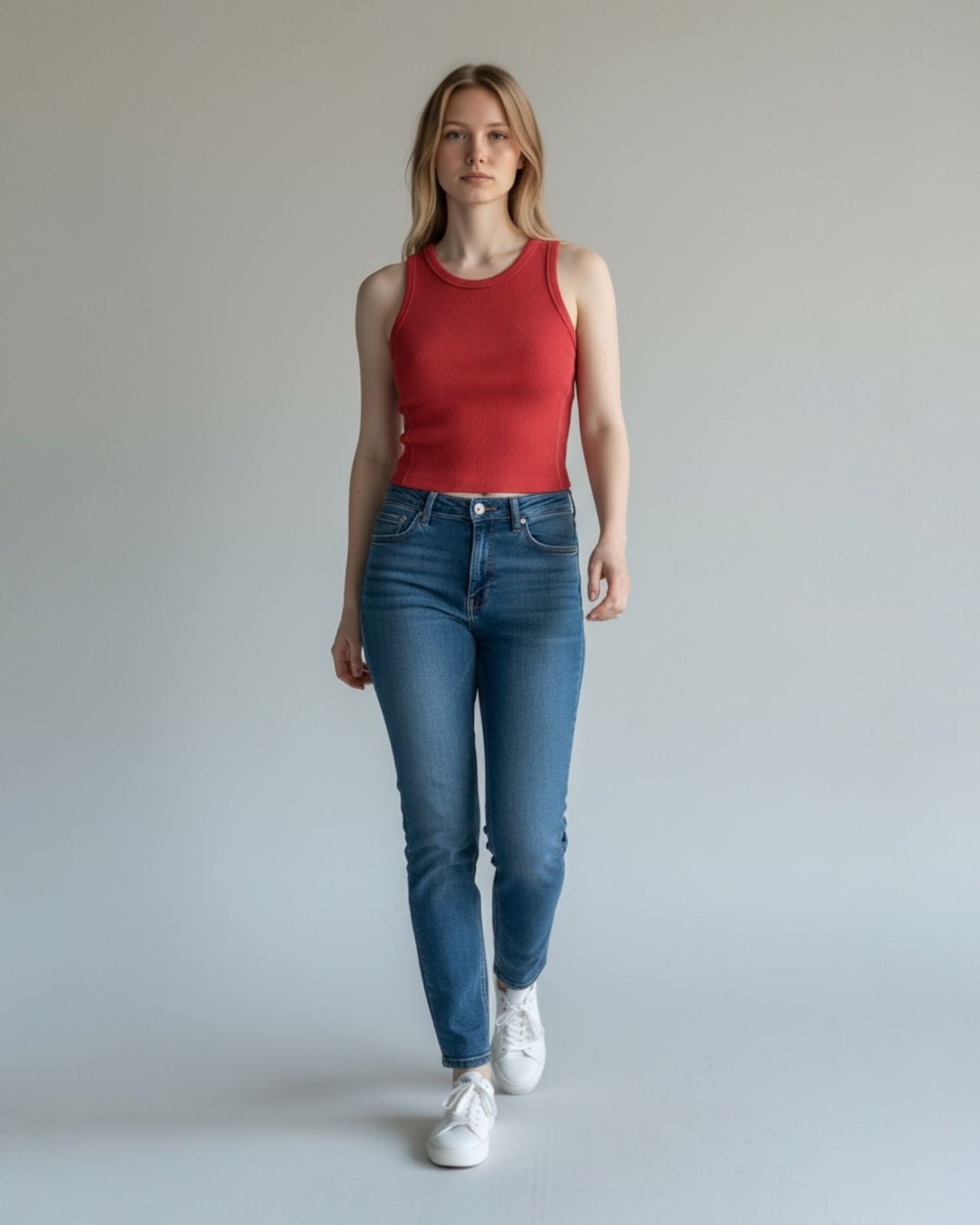 Crop Top Mujer Acanalado Sin Mangas - queensboutique.cl